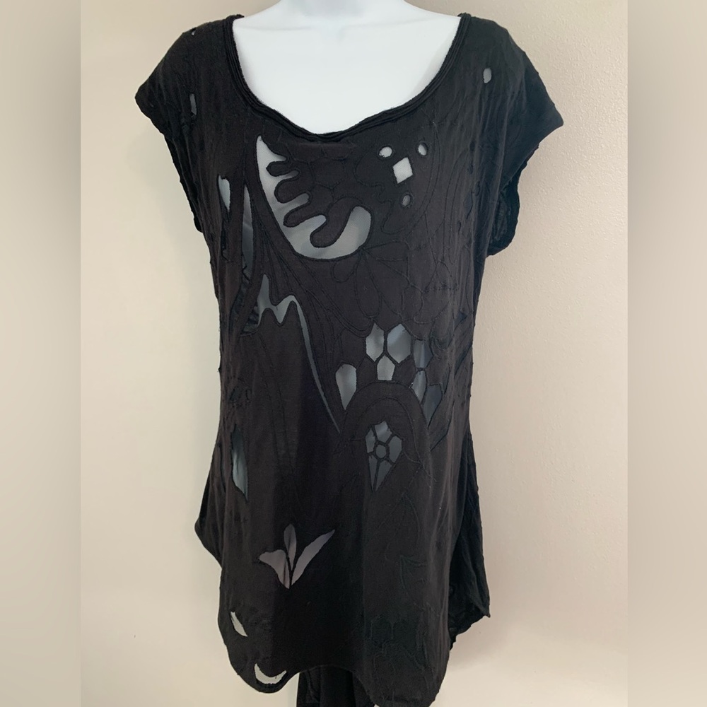 Free People New Romantic Cap Sleeve Cut Out Tunic/ Swim Cover